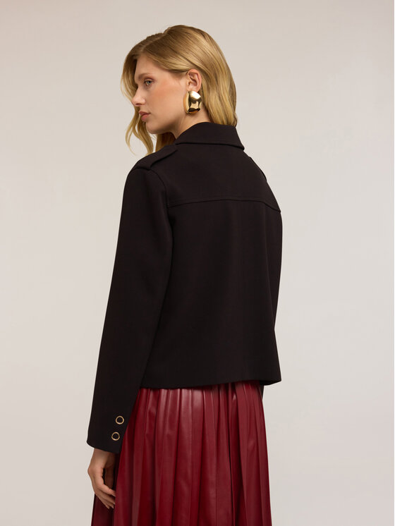 Motivi Motivi Cappotto Q590Q101013N033 Nero Regular Fit