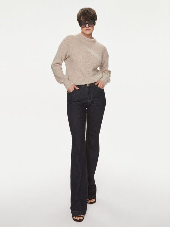 Morgan Morgan Sweter 241-MARMOT Beżowy Regular Fit