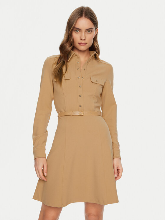 Guess Guess Každodenní šaty W5RK93 KCBO2 Béžová Regular Fit
