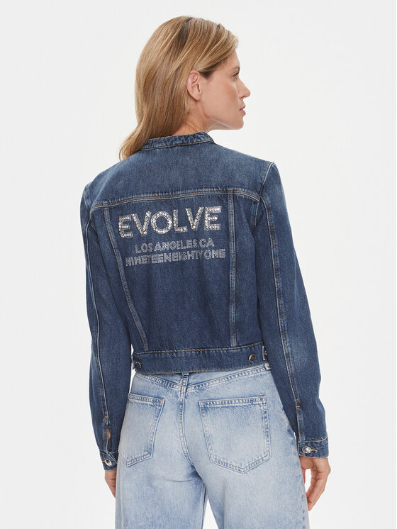 Guess Guess Kurtka jeansowa Delya W4RN54 D4VIG Granatowy Regular Fit