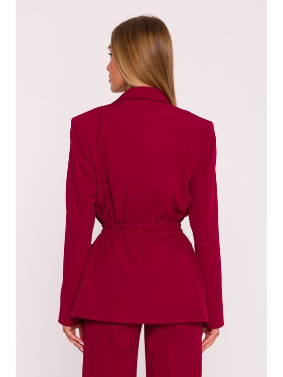Made of Emotion Made of Emotion Marynarka M873 Bordowy Modern Slim Fit