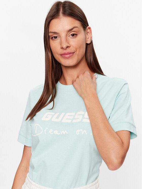 Guess Guess Majica Dalya V3GI05 I3Z14 Modra Regular Fit