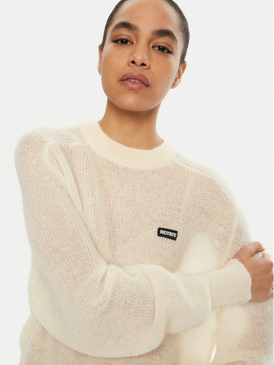 ROTATE ROTATE Sweter 113769 Écru Regular Fit
