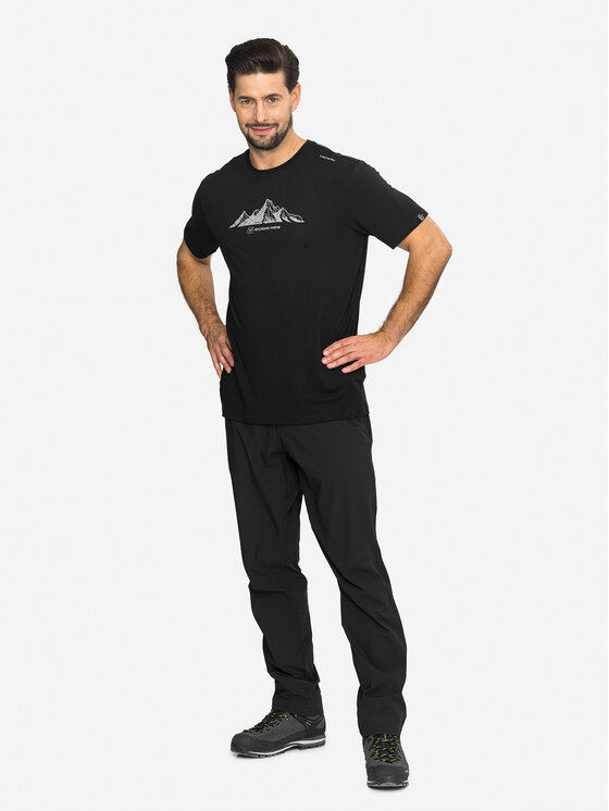 Viking Viking T-Shirt Lenta Bamboo Light Man Czarny Regular Fit