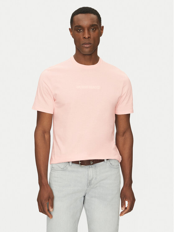 Guess Jeans Męski T-Shirt, rozmiar S, Różowy, M4YI52 K8HM0