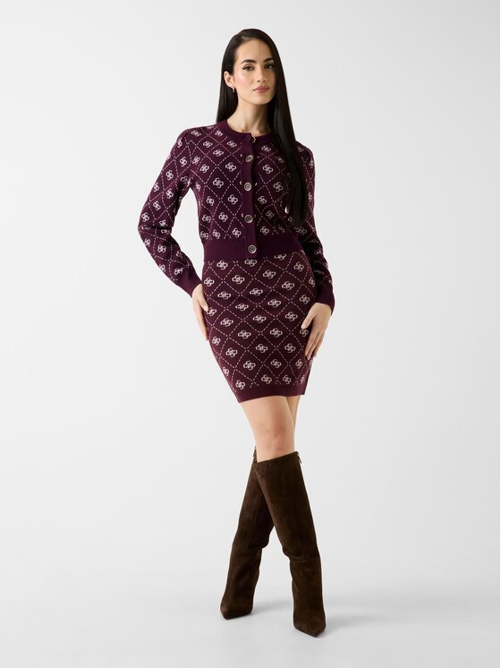 Guess Guess Spódnica mini 167473 Bordowy Classic Fit
