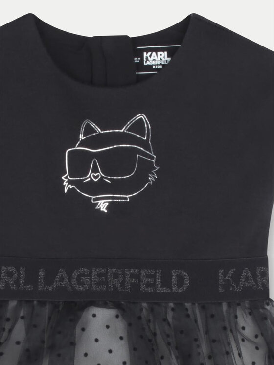 Karl Lagerfeld Kids Karl Lagerfeld Kids Sukienka codzienna Z30278 M Czarny Regular Fit