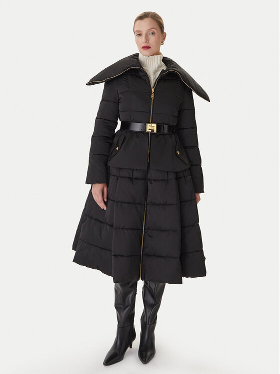 Elisabetta Franchi Elisabetta Franchi Παλτό χειμωνιάτικο PI-86Z-56E2-V790 Μαύρο Regular Fit