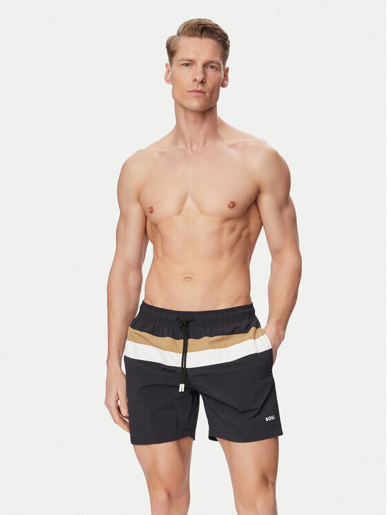 BOSS BOSS Plaukimo šortai Louis 50539210 Juoda Regular Fit