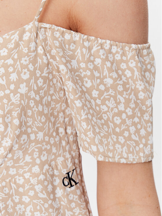 Calvin Klein Jeans Calvin Klein Jeans Лятна рокля J20J221073 Бежов Regular Fit