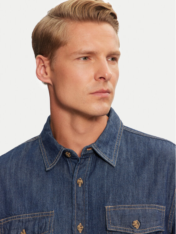Guess Jeans Guess Jeans džínsová košeľa M4BH56 D5EI4 Tmavomodrá Regular Fit