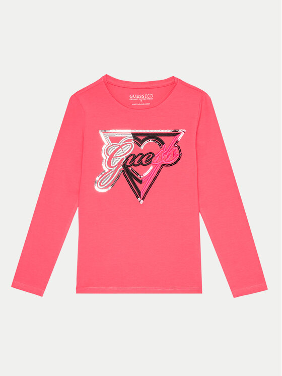 Guess Guess Μπλουζάκι J4BI04 J1314 Ροζ Regular Fit