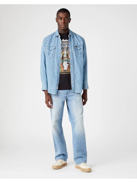 Wrangler Wrangler Camicia LS WORKSHIRT Blu Regular Fit