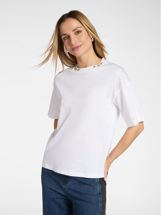 Elena Mirò Elena Mirò T-Shirt G065Z000583N001 Biały Regular Fit