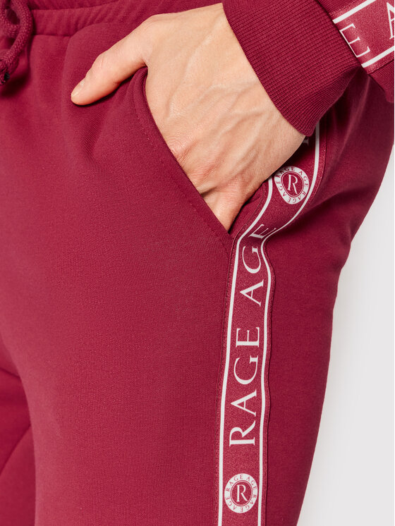 Rage Age Rage Age Spodnji del trenirke Carbon Bordo rdeča Regular Fit