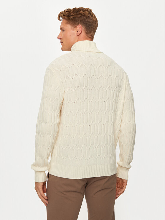 United Colors Of Benetton United Colors Of Benetton Rollkragenpullover 1344U201P Écru Regular Fit