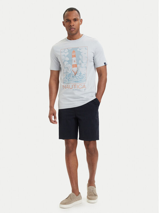 Nautica Nautica Тишърт NAUTICA-W126-NAMTS-1012-23P Светлосин Regular Fit