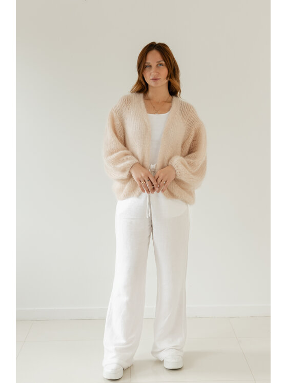 Fobya Fobya Kardigan F3038 Różowy jasny Basic Fit