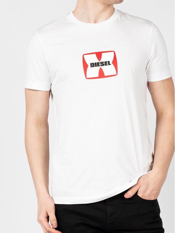 Diesel Diesel T-Shirt A03848-0GRAI-100 Λευκό Regular Fit