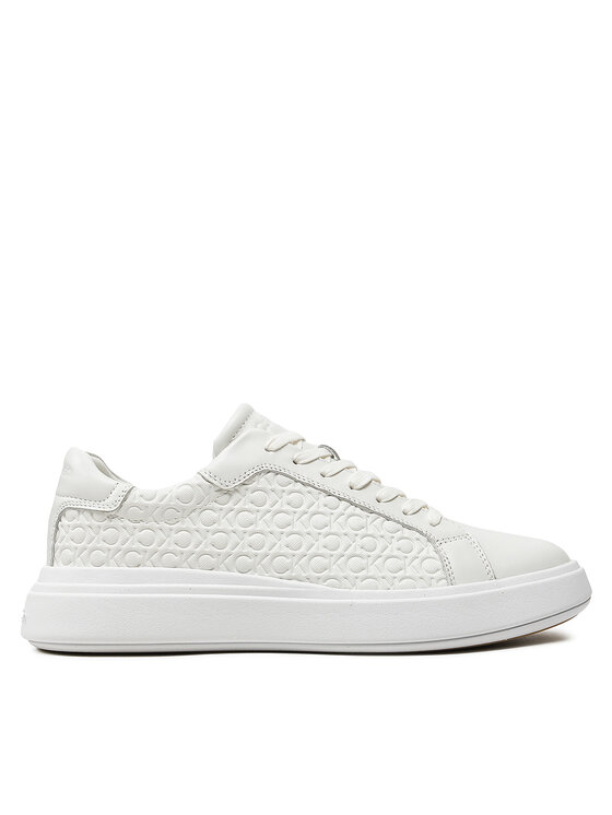 Calvin Klein Sneakersy Low Top Lace Up Lth Mono HM0HM01498 Biela