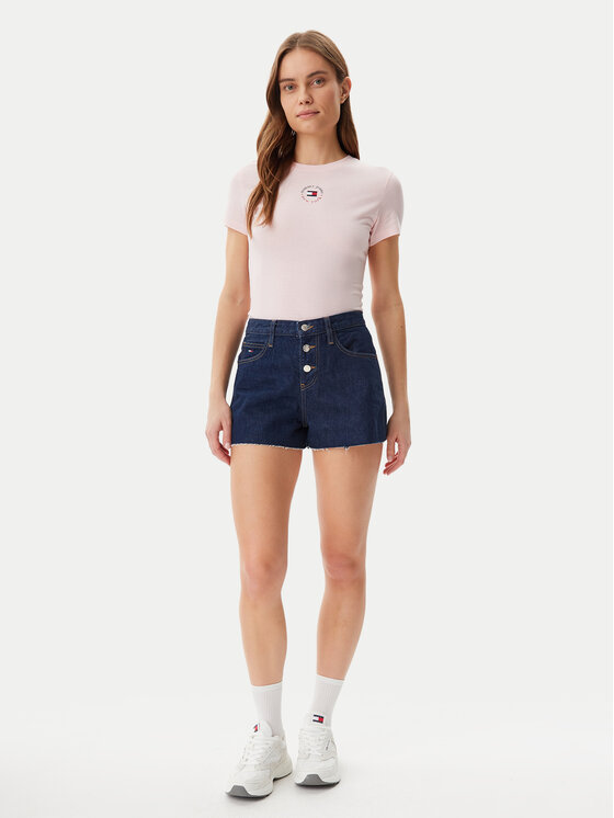 Tommy Jeans Tommy Jeans T-Shirt Essential DW0DW20316 Różowy Slim Fit