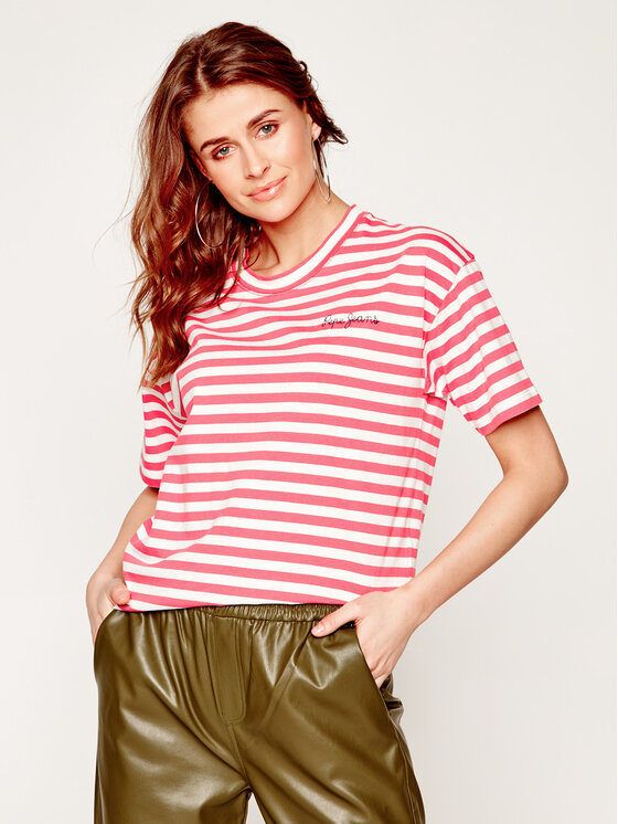 Pepe Jeans T Shirt Claire PL504349 Ro owy Regular Fit Modivo.pl