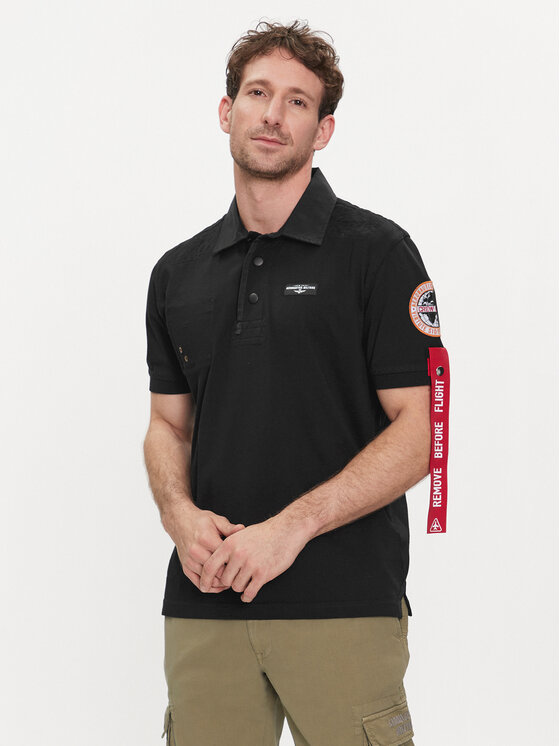 Aeronautica Militare Polo 241PO1769J611 Nero Regular Fit, taglia : L