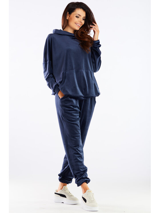 Awama Awama Dámské kalhoty A459 Tmavomodrá Basic Fit