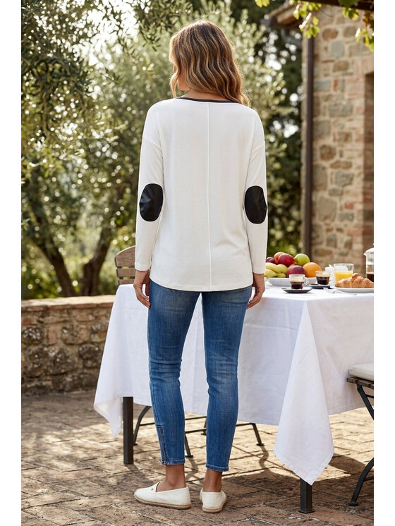 FIGL FIGL Sweter M1362 Kremowy Regular Fit