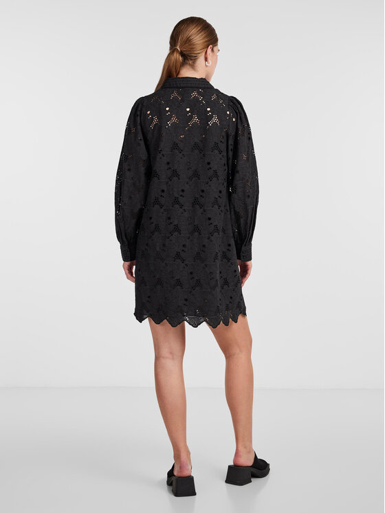 YAS YAS Rochie tip cămașă 26030764 Negru Regular Fit
