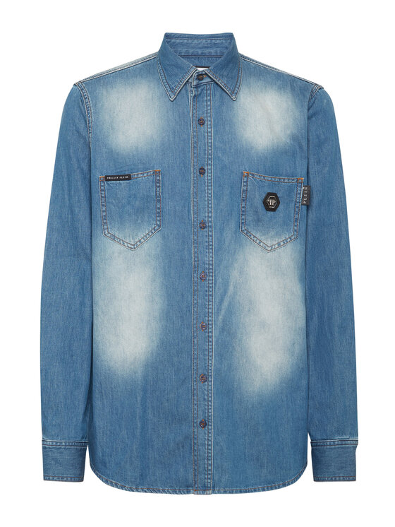 PHILIPP PLEIN PHILIPP PLEIN Koszula jeansowa 23069 Niebieski jasny Regular Fit