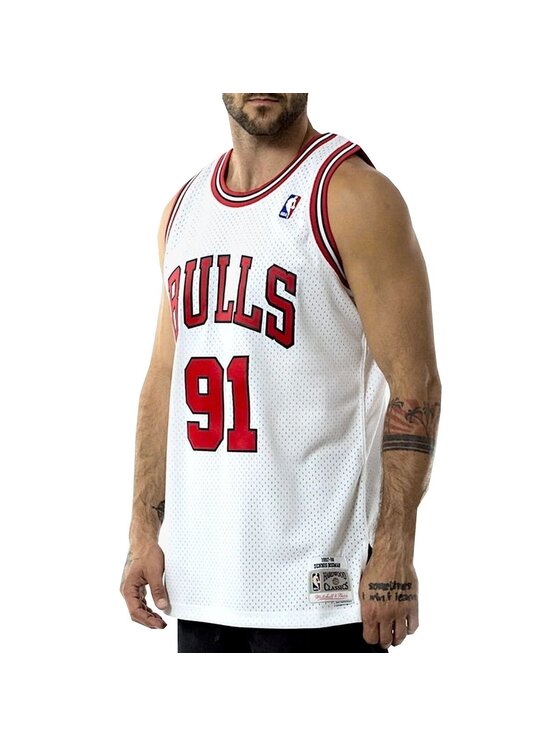 Mitchell & Ness Mitchell & Ness Smanicato NBA SWINGMAN JERSEY BULLS 97-98 DENNIS RODMAN Bianco Regular Fit