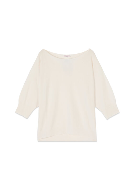 Oltre Oltre Sweter M579E001974N011 Biały Regular Fit