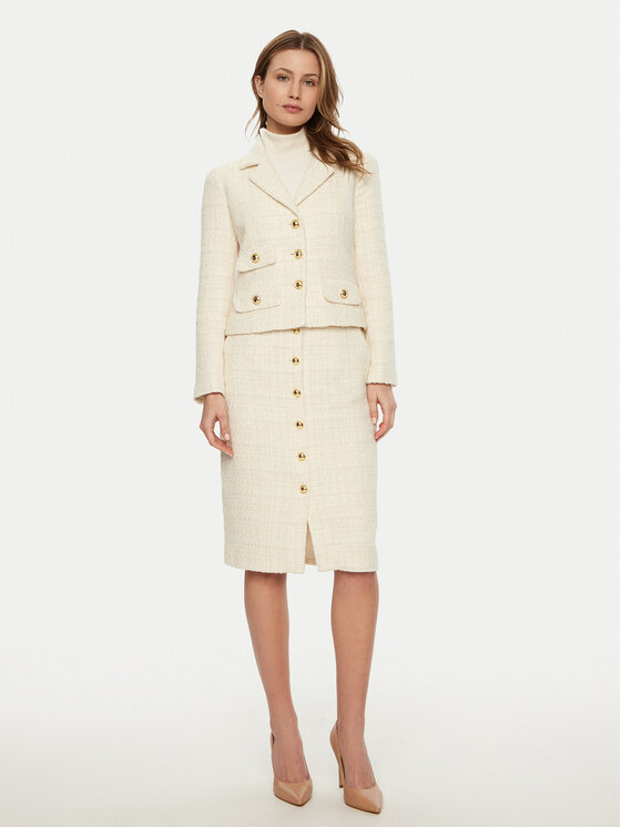 Luisa Spagnoli Luisa Spagnoli Пола тип молив Fettuccia 541489 Екрю Regular Fit