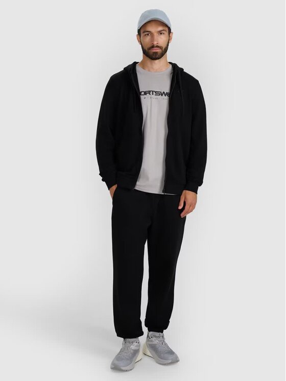 4F 4F Μπλούζα 4FWMM00TSWSM1768-20S Μαύρο Regular Fit