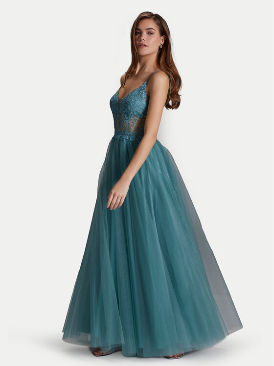 Hey Kyla Hey Kyla Rochie de seară 5AI059HK Turcoaz Regular Fit