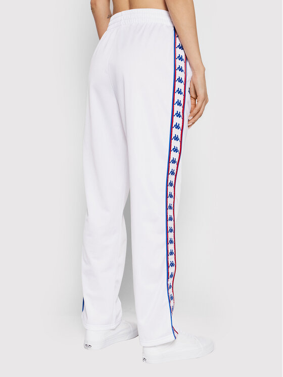 Kappa Kappa Spodnji del trenirke 311010 Bela Relaxed Fit