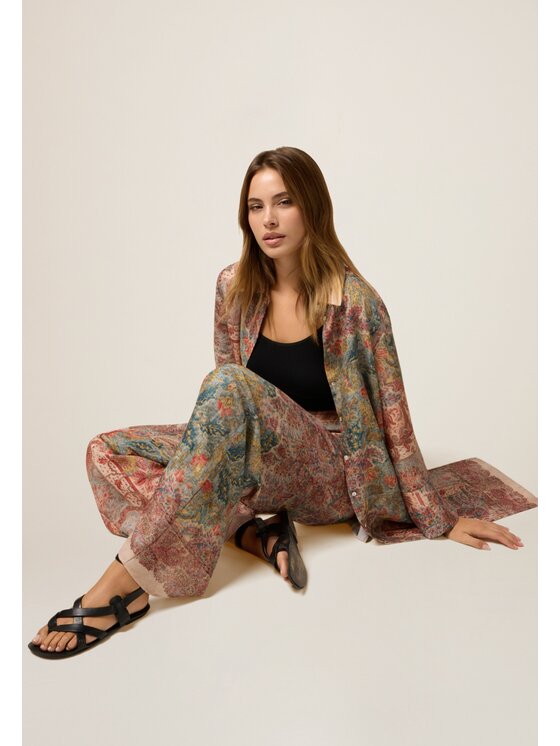 Oltre Oltre Pantaloni di tessuto P029J002499N0R6 Écru Baggy Fit