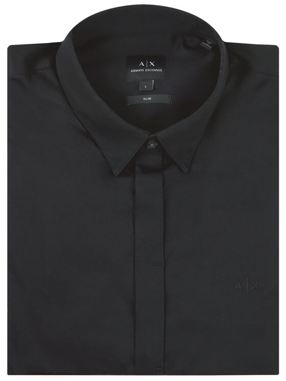 Armani Exchange Armani Exchange Marškiniai 8NZCBD ZN10Z 1200 Juoda Slim Fit
