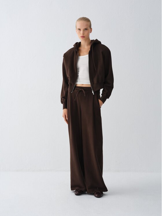 La Mania La Mania Bluza LUCCA Brązowy ciemny Basic Fit