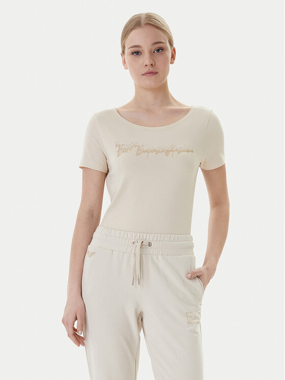 EA7 Emporio Armani EA7 Emporio Armani Majica 7W000978 AF10373 U1088 Bež Regular Fit