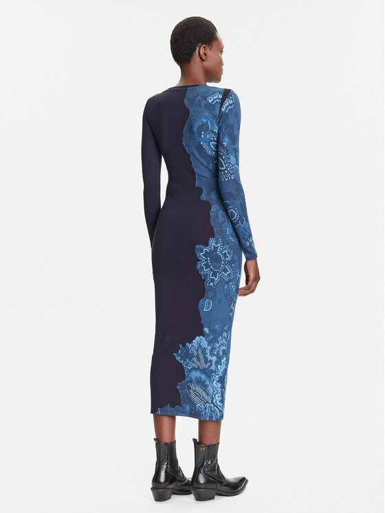 Desigual Desigual Ежедневна рокля Limbani 25WWVK31 Тъмносин Slim Fit
