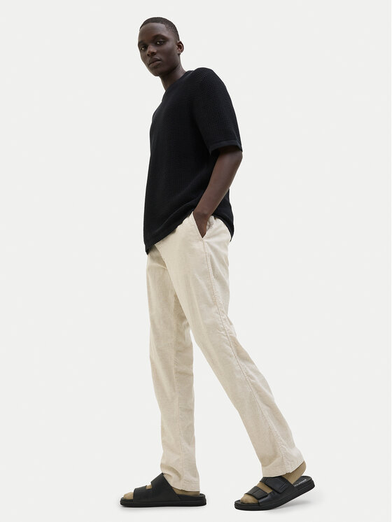 Jack & Jones Jack & Jones Medžiaginės kelnės Kane 12274977 Smėlio Relaxed Fit