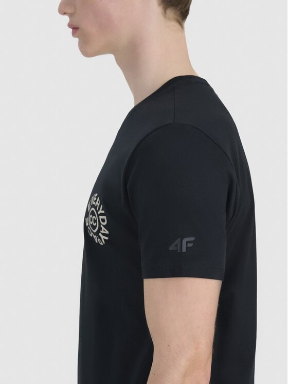 4F 4F T-Shirt 4FWspring_summer_2025TTSHM1980 Μαύρο Regular Fit