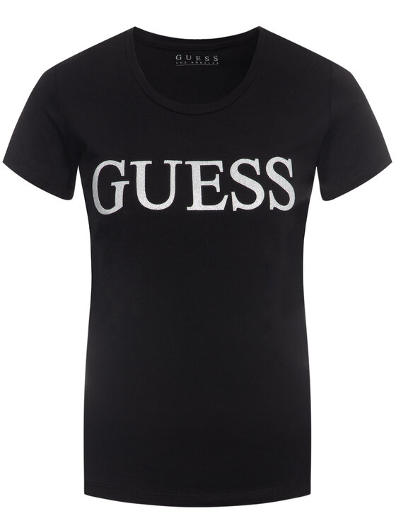 Guess Guess Tričko Crystal W01I74 J1300 Čierna Regular Fit