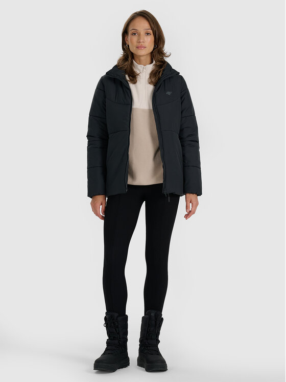 4F 4F Kurtka puchowa URBAN COMMUTER Czarny Regular Fit