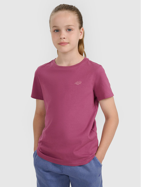 4F 4F T-Shirt BASIC+ Fioletowy Oversize