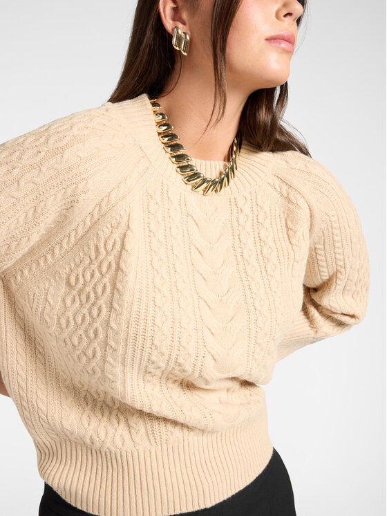 Elena Mirò Elena Mirò Sweter M105Z000873N0A2 Kremowy Boxy Fit