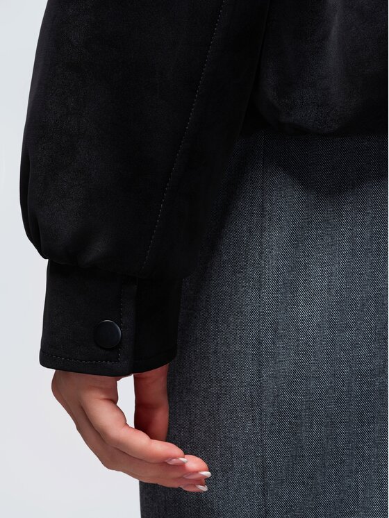 Ombre Ombre Kurtka zimowa OW-JT-E0009 Czarny Relaxed Fit