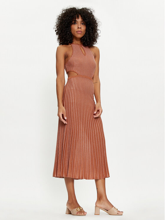 TWINSET TWINSET Vasarinė suknelė 241TT3070 Ruda Slim Fit
